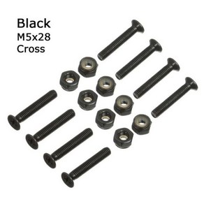 롱보드 M5 스케이트보드 장착 하드웨어 나사 볼트 너트 야외 부품 액세서리 8 세트, [06] Black-M5x28-Coss