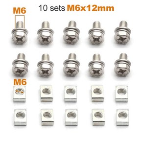 오토바이 너트 범용 스쿠터 ATV 더트 바이크 배터리 터미널 및 볼트 나사 M5x10mm M6x12mm 4Ah 5Ah 6Ah 7Ah 10 세트