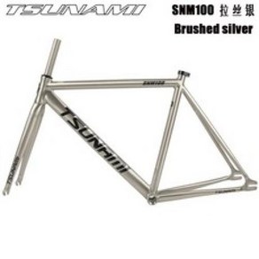 자전거쇼바 카본프레임 포크 프레임셋 쓰나미 snm100 fixed gea Bicycle fameset 49cm 52cm 55cm 58cm 알루미늄 레이싱 트랙 37, 은, 1개