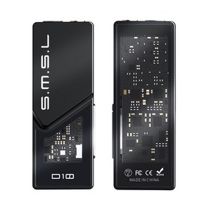 SMSL D10 휴대용 USB 헤드폰 앰프 DSD256 32bit/384kHz 3.5mm/4.4mm 헤드폰 출력, Black