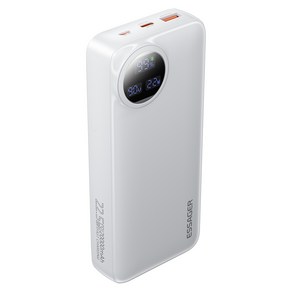 Essage 일체형 고속충전 대용량 보조배터리 10000/20000mAh PD 22.5W QC3.0 잔량표시, 화이트, 20000mAh