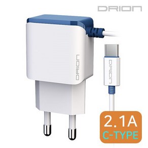 DRION 드리온 DR-TC1-210C 일체형 2.1A C타입 1.2M 충전기 충전기-유선충전기, 상세페이지 참조, 1개