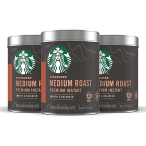 스타벅스 프리미엄 인스턴트 커피 틴 3개 Stabucks Instant Coffee 3ea, 미디엄 로스트 90g, 1g