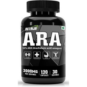 NutriJa 아라키돈산 3000mg 프리워크아웃 Arachidonic 비건 120캡슐