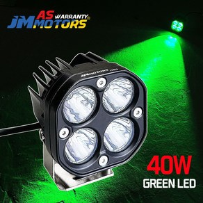 제이스 녹색 LED적용 40W 고출력 써치라이트 화물차작업등 집어등 낚시 선박조명 JMS-GS412F 10W X 4LED 12V 24V 48V 지게차 바닥등 후진등 캠핑