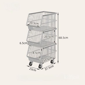 굿즈컴바인 스토어 주방 이동식 다용도 보관함, 옵션2 3단