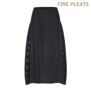 [FINE PLEATS] 피네 플리츠 트라이앵글 플레어 스커트 블랙