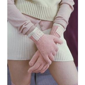 [락피쉬웨더웨어] WOOLY TWOTONE SHORT GLOVES - PINK