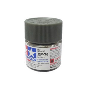 (81774) 타미야 아크릴 도료 XF-74 올리브 드랍 무광 10ml, 1개