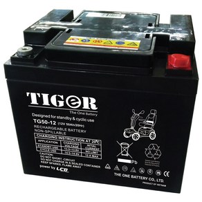 타이거 TG50-12 12V50AH 전동휠체어배터리 전동스쿠터배터리 (2개 1박스), 1세트