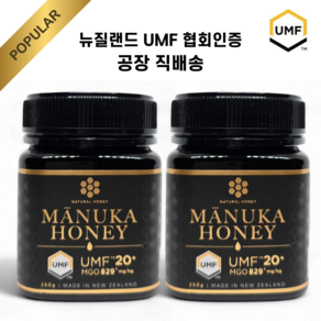 뉴질랜드 마누카꿀 내추럴허니 UMF20+ MGO829+, 2개, 250g