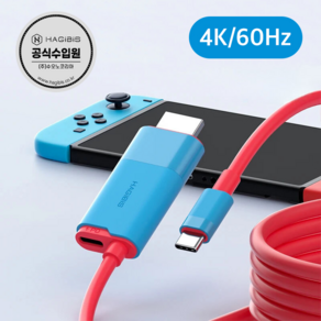 하기비스 SWC10 / 4K/60Hz USB-C to HDMI Cable 닌텐도스위치 독, Red Blue/4K60Hz, 1개