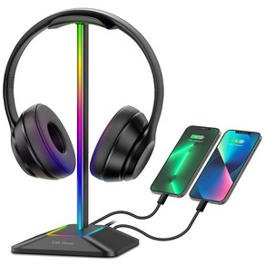 Link Deam z8 RGB 충전 헤드셋 스탠드, LK-Z8-블랙