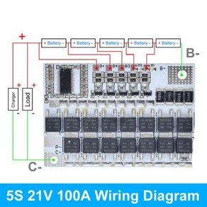 3 원 리튬 배터리 보호 회로 기판 충전 밸런스 이온 LMO 5S 4S 3S BMS 100A 21V 18V 16.8V 12V 18650, [03] 5S 21V 100A, 01 5S 21V 100A