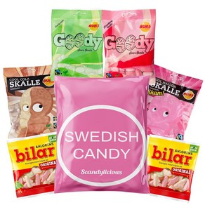 법스 스웨덴 스웨디시 캔디 젤리 믹스세트 6봉지세트 BUBS Swedish Candy Mix 총420g, 1개