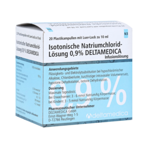 [독일 내수 정품](이소토닉)ISOTONISCHE NaCl 0 9% DELTAM.Inf.L.Lue-Lo.Pl.Amp. 20X10ml, 1개, 10ml