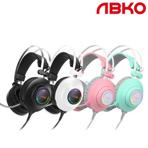 앱코 N550 ENC 가상 7.1 RGB 진동 노이즈 캔슬링 마이크 3D 초경량 게이밍 헤드셋, 민트, 민트