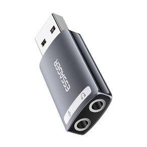 Essage USB C타입 외장형 사운드 카드, USB 듀얼 포트, 1개