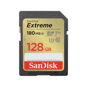 SanDisk 익스트림 SD카드 180MB/s 128 GB, 1개