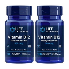 라이프 익스텐션 비타민 B12 VitaminB 500mcg 메틸코발라민 100로렌지 2통, 100정, 2개