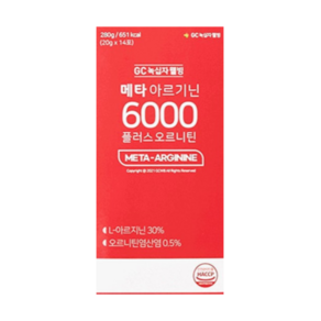 (한정)GC녹십자웰빙 메타 아르기닌 6000 14포, 280g