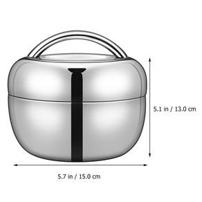 휴대용 스텐 도시락통 직장인 학생 어린이 보온 보냉 손잡이 스테인리스 스틸 도시락 상자 식품 용기 피크닉, 14X14X12.5CM, 1개