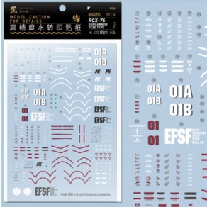 하비미오데칼 HGGTO14 HG 건캐논 테스트 타입 GTO 습식 데칼 재단 건담, 1개