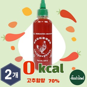 닭표 0칼로리 스리라차 핫 칠리소스 (고추함량 70%), 2개, 400g