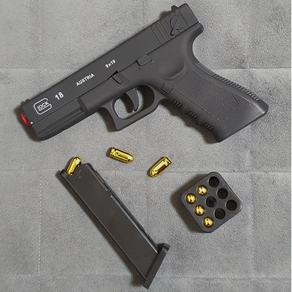 탄피배출 반자동 권총 검정색 glock 18