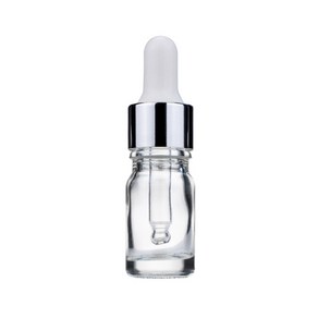 바른용기 투명 스포이드공병 유리 용기 [실버/화이트], 10개, 5ml