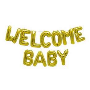 WELCOME BABY 글자풍선 16인치 웰컴베이비 베이비샤워, 골드