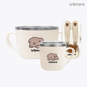 유비맘 스테인리스 초코몽이 식기 SET(면기+컵+스푼포크 ), 1개