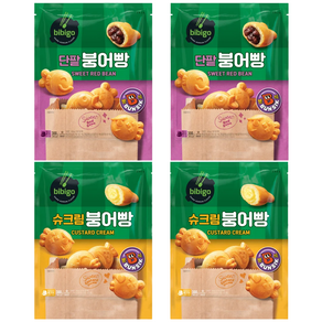 비비고 슈크림 붕어빵 300g x2 + 비비고 단팥 붕어빵 300g x2(총4개), 1개