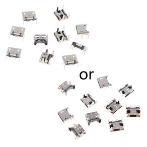 10 PCS 마이크로 USB 타입 B 5 핀 여성 소켓 커넥터 SMD 4 다리 90도, 10개