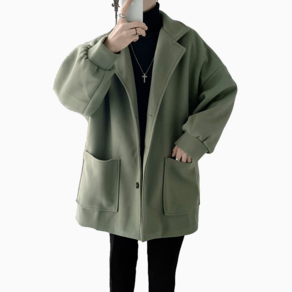 남자 모직 코트 빅사이즈 오버핏 가을 겨울 트렌치코트 men's woolen coat 하늘비즈 C11 Y216S210