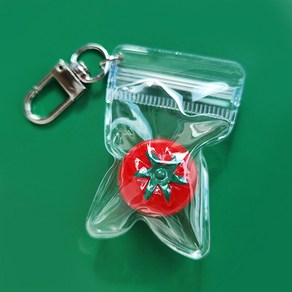 슬로우베베 에이씨 봉지쏙 토마토 키링 가방고리 스마트폰 장식 tomato keyring