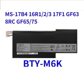 MSI MS-16R1 MS-16R2 MS-16R3 MS-16W1 MS-16K3 BTY-M6K 배터리에 적용 가능, 1개, 싱글 상품