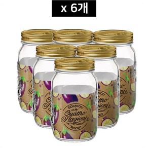 보르미올리 콰트로 밀폐유리병 1000ml 6개, 1L