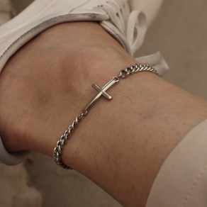 남자 발찌 십자가 써지컬 체인 coss anklet