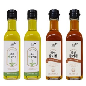 청화농산 국산들기름 200ml x 2병, 100% 국산 들깨, 2개, 들기름