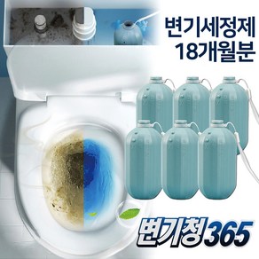 [Onecook] 변기청 365 원쿡 매직 변기크린 6통 화장실 자동 변기 세정제 크리너, 1세트, 1.38L