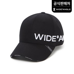 [와이드앵글 공식] 남성 CO 로고 포인트 6쪽캡 WMU23C03Z1, Black