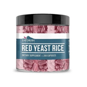 Earthborn Elements Red Yeast Rice 200 캡슐 순수 및 희석되지 않음 첨가제 없음