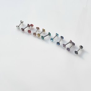 [1.2mm/11COLOR] 써지컬 인터널 양쪽 컬러큐빅 피어싱