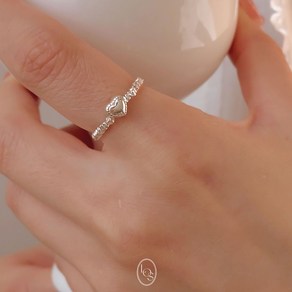 [순은] 통통 하트 밴딩 실버925 은반지 love piece ring