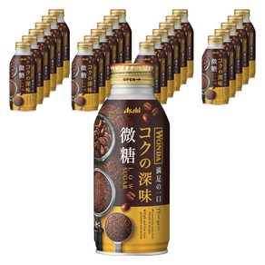 Asahi 완다 깊은 감칠맛 약간 단맛 보틀 캔커피, 370g, 24개