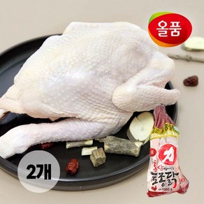 올품 홍삼먹여키운 토종닭 16호 (1.55kg) 2마리 국내산 + 부재료 2팩