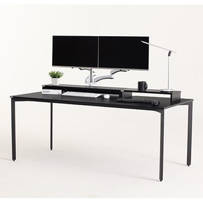 다가구 페르마타 멀티탭 타입 1600 x 800 컴퓨터책상, 블랙+블랙(상판):블랙(프레임)