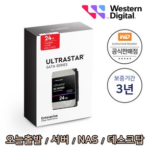 [WD공식총판점] Ultasta HC580 24TB WUH722424ALE6L4 1PACK 패키지 서버 NAS 데스크탑 하드디스크