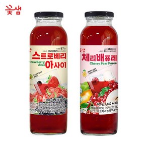 꽃샘 스트로베리 아사이 +체리 배퓨레 (홈카페), 600g, 1개, 1개입